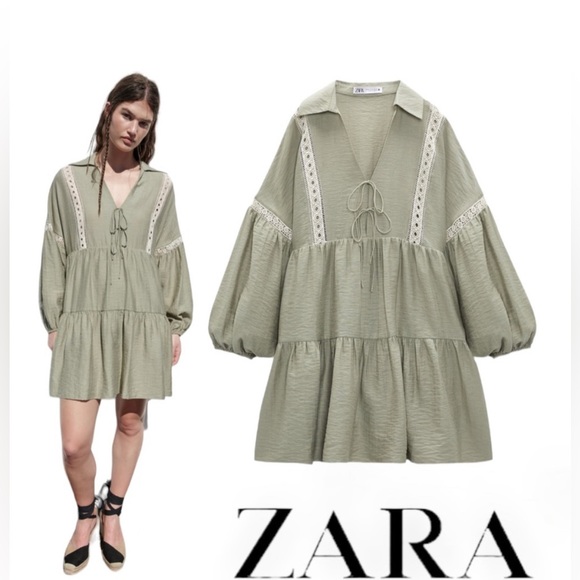 Zara Dresses & Skirts - NWT Zara TIERED DRESS WITH LACE INSERTS